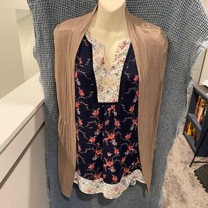 Blue Heaven Gathered Black Lightweight Cardigan